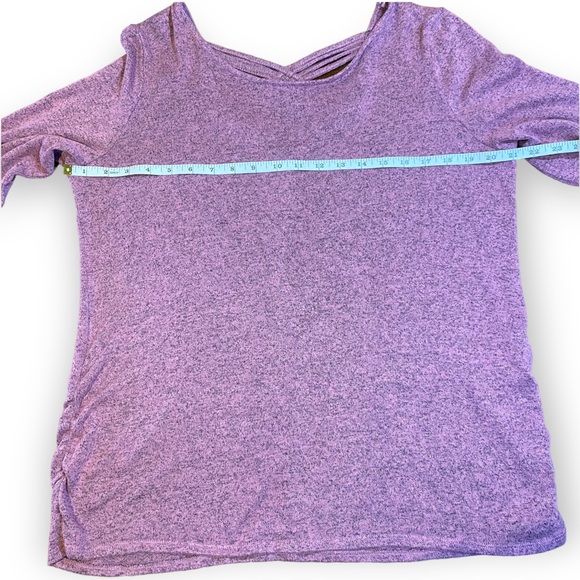 2for$25 NWOT Lily Morgan Rose Soft Stretch 3/4 Sleeve Top Criss Cross Size XL - Picture 4 of 10